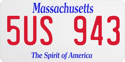 MA license plate 5US943
