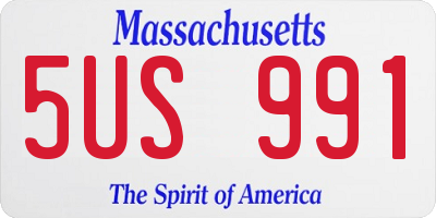 MA license plate 5US991