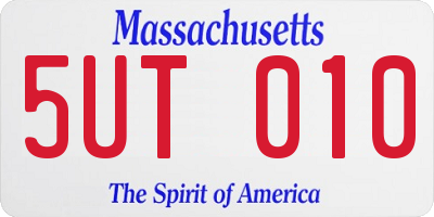 MA license plate 5UT010