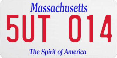 MA license plate 5UT014
