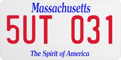 MA license plate 5UT031