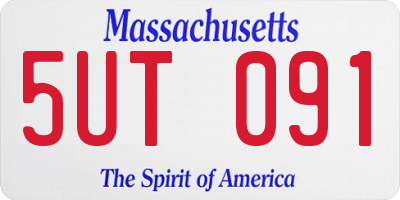 MA license plate 5UT091