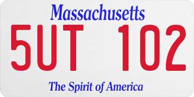 MA license plate 5UT102