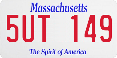 MA license plate 5UT149
