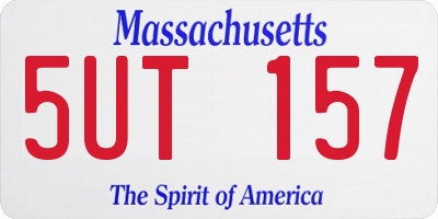 MA license plate 5UT157