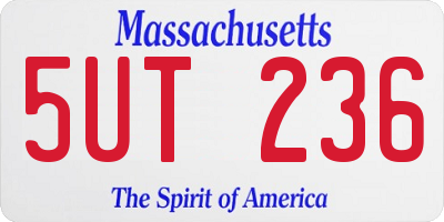 MA license plate 5UT236
