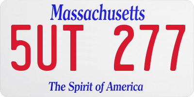 MA license plate 5UT277
