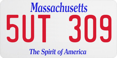 MA license plate 5UT309