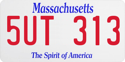 MA license plate 5UT313