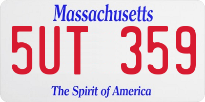 MA license plate 5UT359