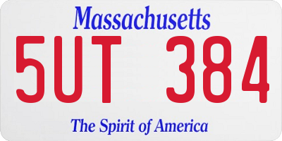 MA license plate 5UT384