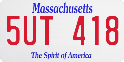 MA license plate 5UT418