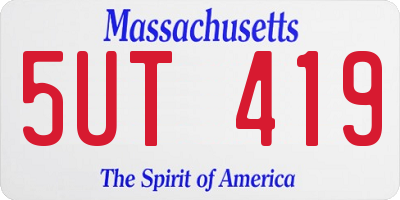 MA license plate 5UT419