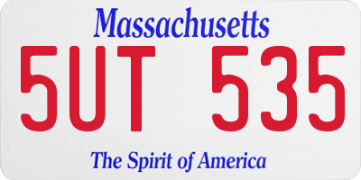 MA license plate 5UT535