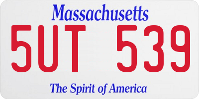 MA license plate 5UT539
