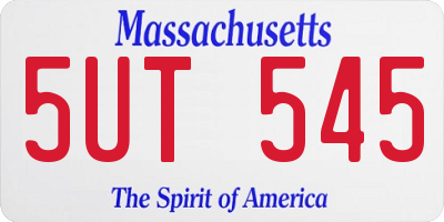 MA license plate 5UT545