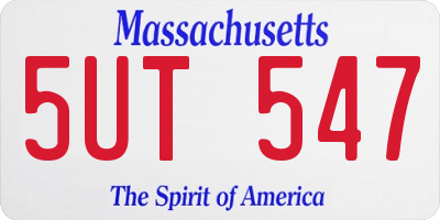 MA license plate 5UT547