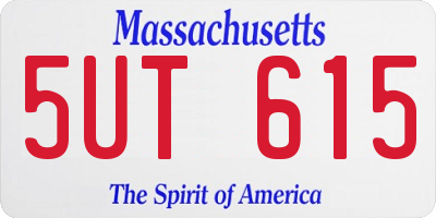 MA license plate 5UT615