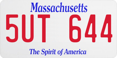 MA license plate 5UT644