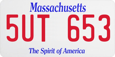 MA license plate 5UT653