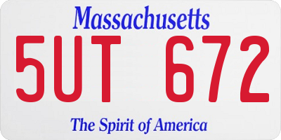 MA license plate 5UT672