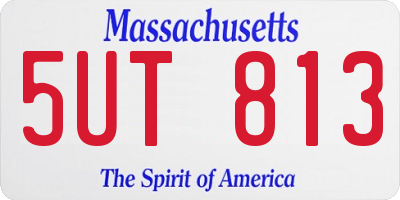 MA license plate 5UT813