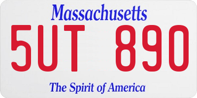 MA license plate 5UT890