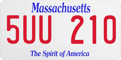 MA license plate 5UU210