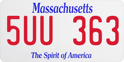 MA license plate 5UU363