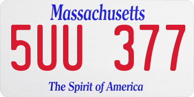 MA license plate 5UU377