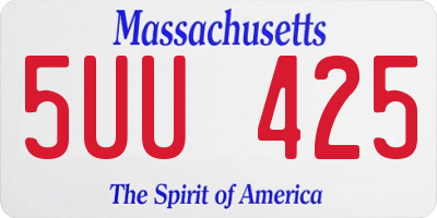 MA license plate 5UU425