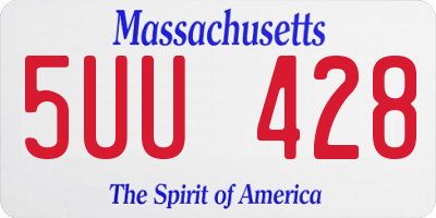 MA license plate 5UU428