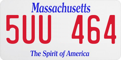MA license plate 5UU464