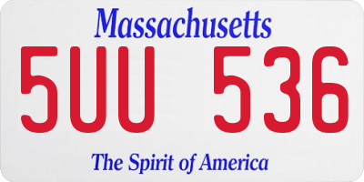 MA license plate 5UU536
