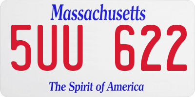 MA license plate 5UU622