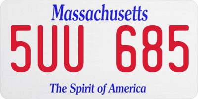 MA license plate 5UU685
