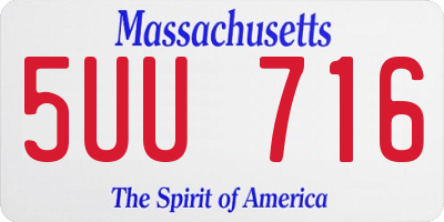 MA license plate 5UU716