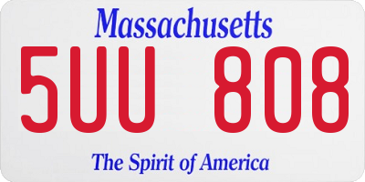 MA license plate 5UU808