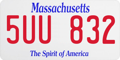 MA license plate 5UU832