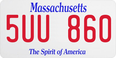 MA license plate 5UU860