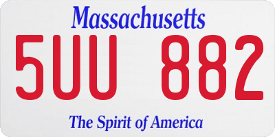 MA license plate 5UU882