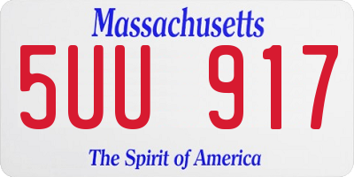 MA license plate 5UU917
