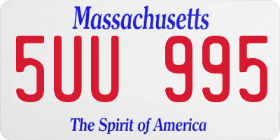 MA license plate 5UU995