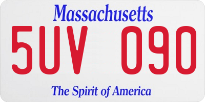 MA license plate 5UV090