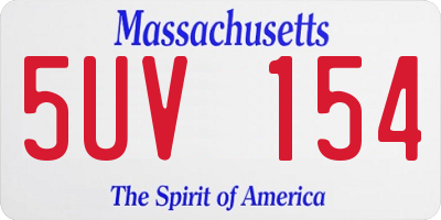 MA license plate 5UV154