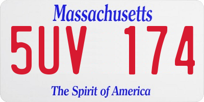 MA license plate 5UV174