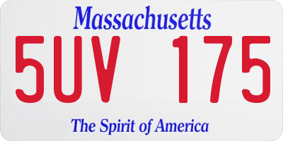 MA license plate 5UV175