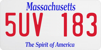 MA license plate 5UV183