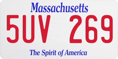 MA license plate 5UV269