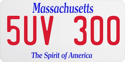 MA license plate 5UV300